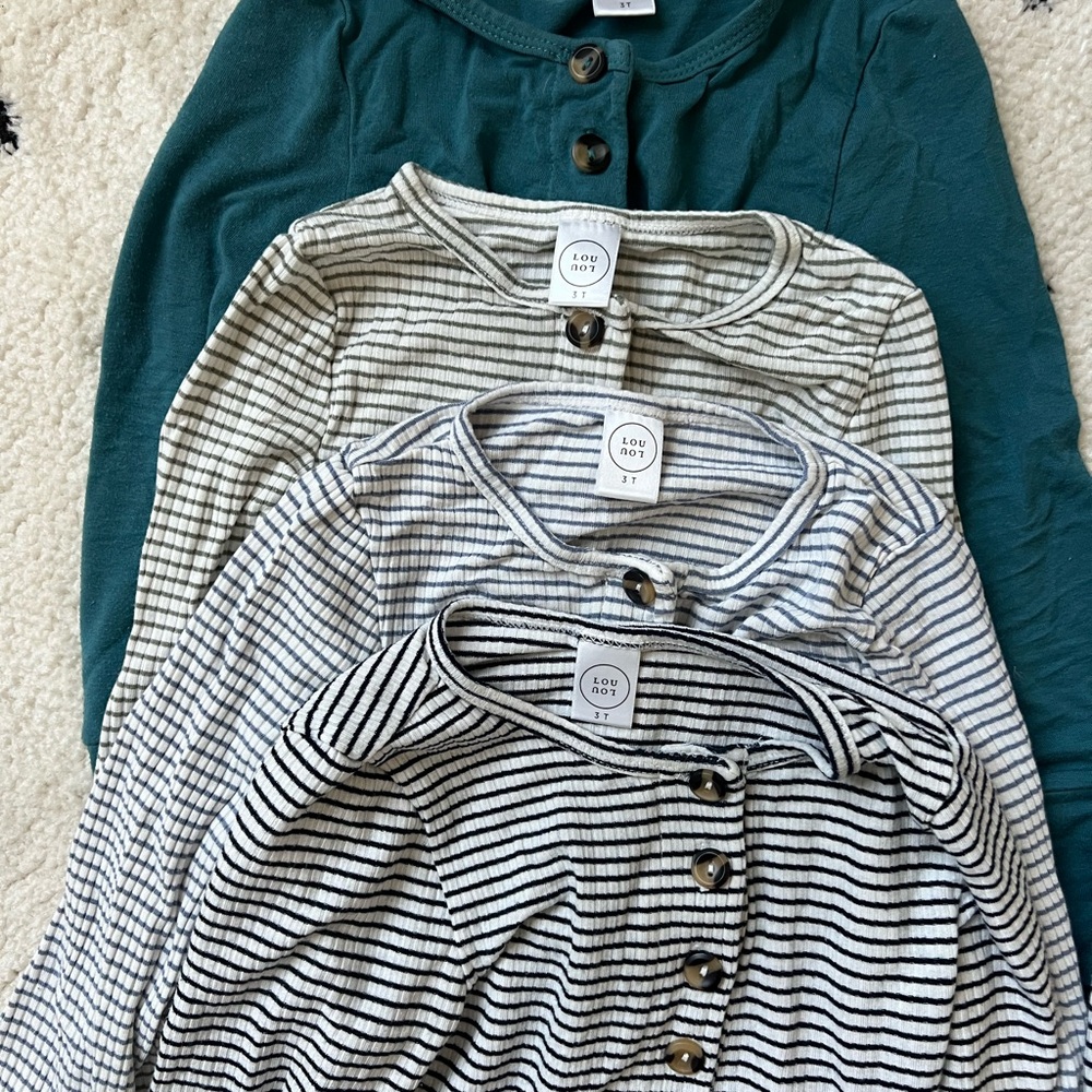 Lou Lou & Company Kids Pajama Sets - Teal, Stripes (Green, Black, and Blue)